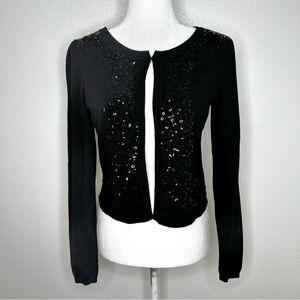 INC International Concepts Womens Black Sequins Cardigan Sweater Size M